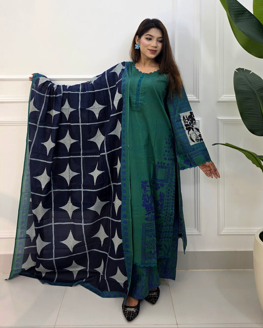 লাক্সারি লন থ্রি-পিস